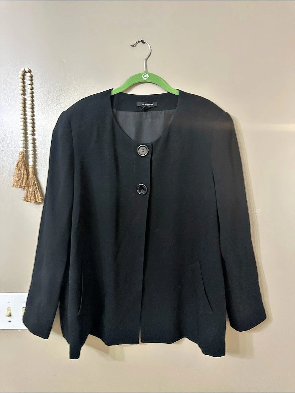 LOUBEN Black Button-Front Jacket Size 18